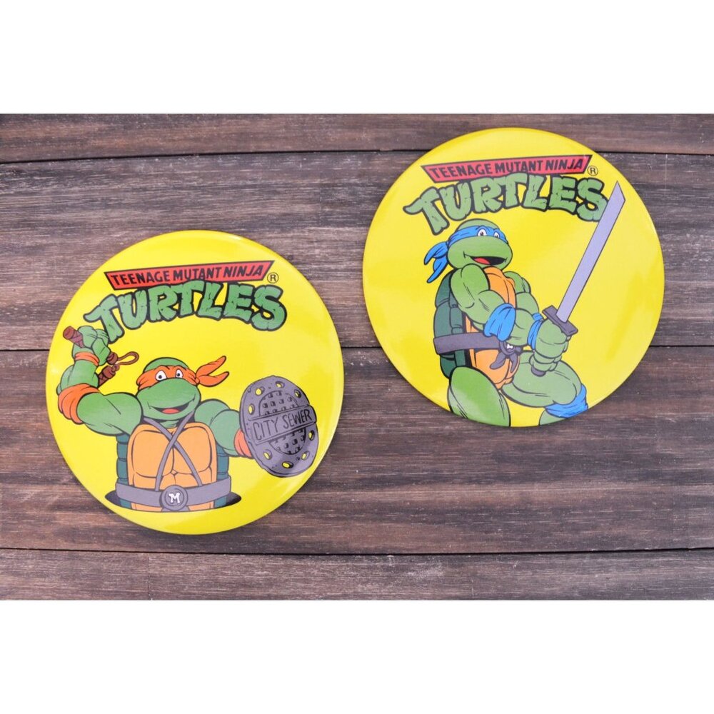 1990 Mirage Studios Pin Lot TMNT Teenage Mutant Turtles Michelangelo Leonardo 6"